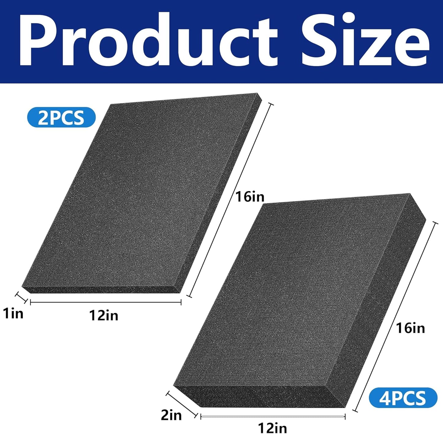 DECOHS 4 PCS Pick Apart Foam Insert- 2 Size Pick and Pluck Foam- Pluck Pre Cube Sheet Foams with Bottom Use for Board Game Box Cases Storage Drawer (Length 12 Inch)