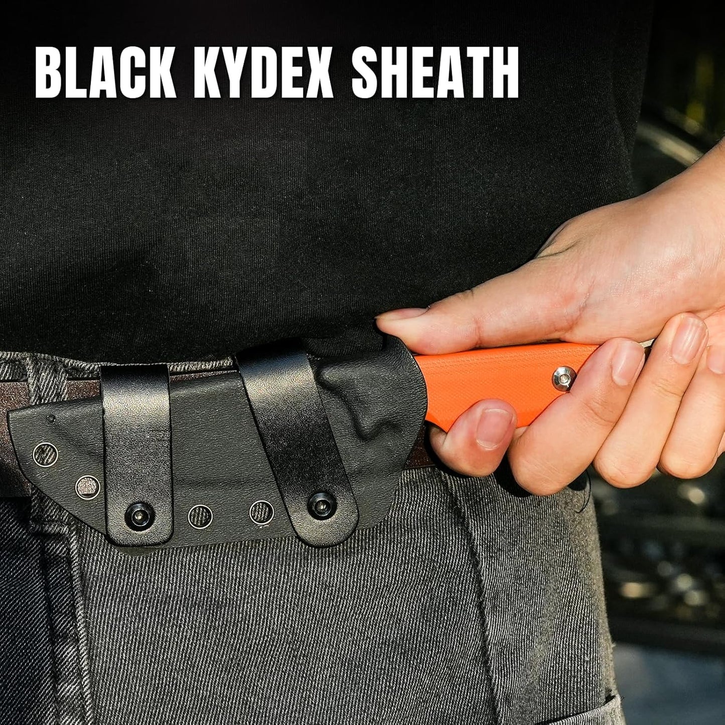 Kizer Cabox Fixed Blade Knife, 3.36" D2 Steel Fixed Blade Hunting Knife G10 Handle with Sheath, Survival Camping Knives 1048A3
