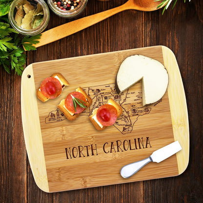 Totally Bamboo A Slice of Life New Jersey State Serving and Cutting Board, 11" x 8.75" - Colors B