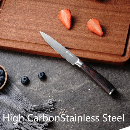 Utility Knife, 5 Inch Chef Knife, Ultra Sharp Kitchen Knife with High Carbon Stainless Steel Blade, Multipurpose Kitchen Knife with Ergonomic Pakkawood Handle and Gift Box