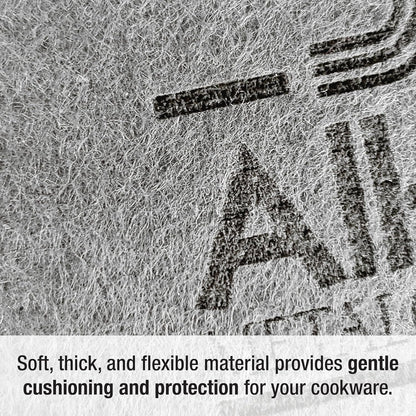 All-Clad Premium Cookware Protectors: Pot and Pan Protectors for Kitchen Organization - Perfect for Cast Iron, Steel, or Glass, (3-Piece), Black/Grey