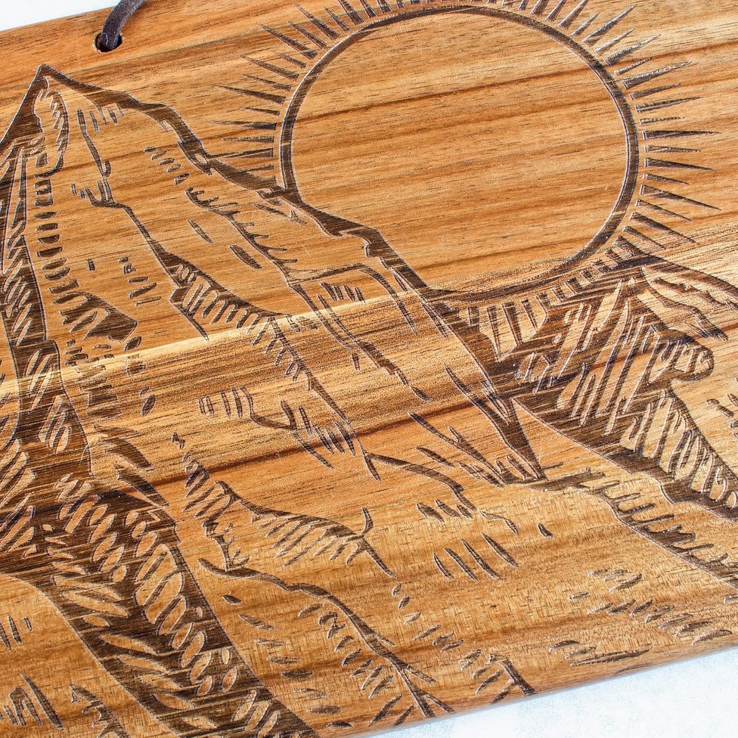 Totally Bamboo Rock & Branch Origins Series New York State Shaped Cutting Board and Charcuterie Serving Tray, Includes Hang Tie for Wall Display