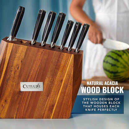 Cutluxe Chef Knife Set, 7 PCS Professional Chef's Knife Set – Razor Sharp German Steel, Full Tang, Ergonomic Handles – Artisan Series