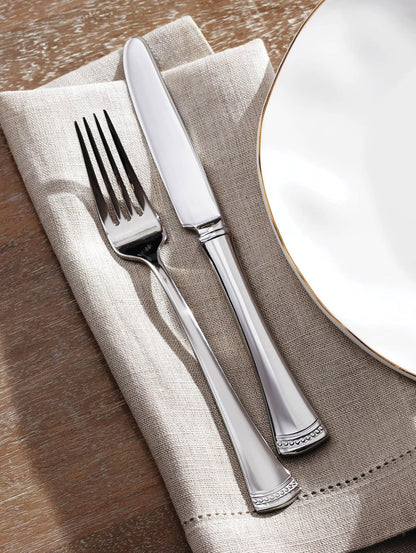 Lenox Silverware Set, Portola 12-Piece Steak Knife Flatware Set, Service For 12, Made Of 18/10 Stainless Steel, Dishwasher Safe, Home And Kitchen Utensils, Knives, Cutlery (Silver, 12 Piece)