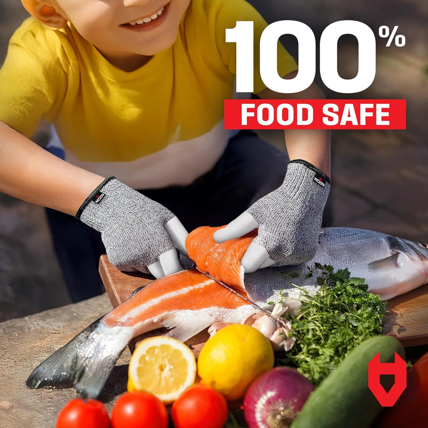 NoCry Kids Cutting Gloves, XXS (4-7 Years) — 100% Food Grade and Level 5 Protection — Comfortable and Lightweight, Yet Tough — Ambidextrous — Ideal for Fishing, Wood Carving and Whittling