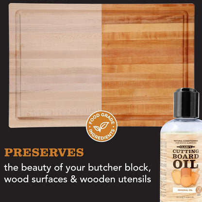 CLARK'S Cutting Board Oil - Coconut Extract Oil for Cutting Board - Made with Fractionated Coconut Oil for Kitchen Countertops, Butcher Blocks, Wooden Bowls and Utensils