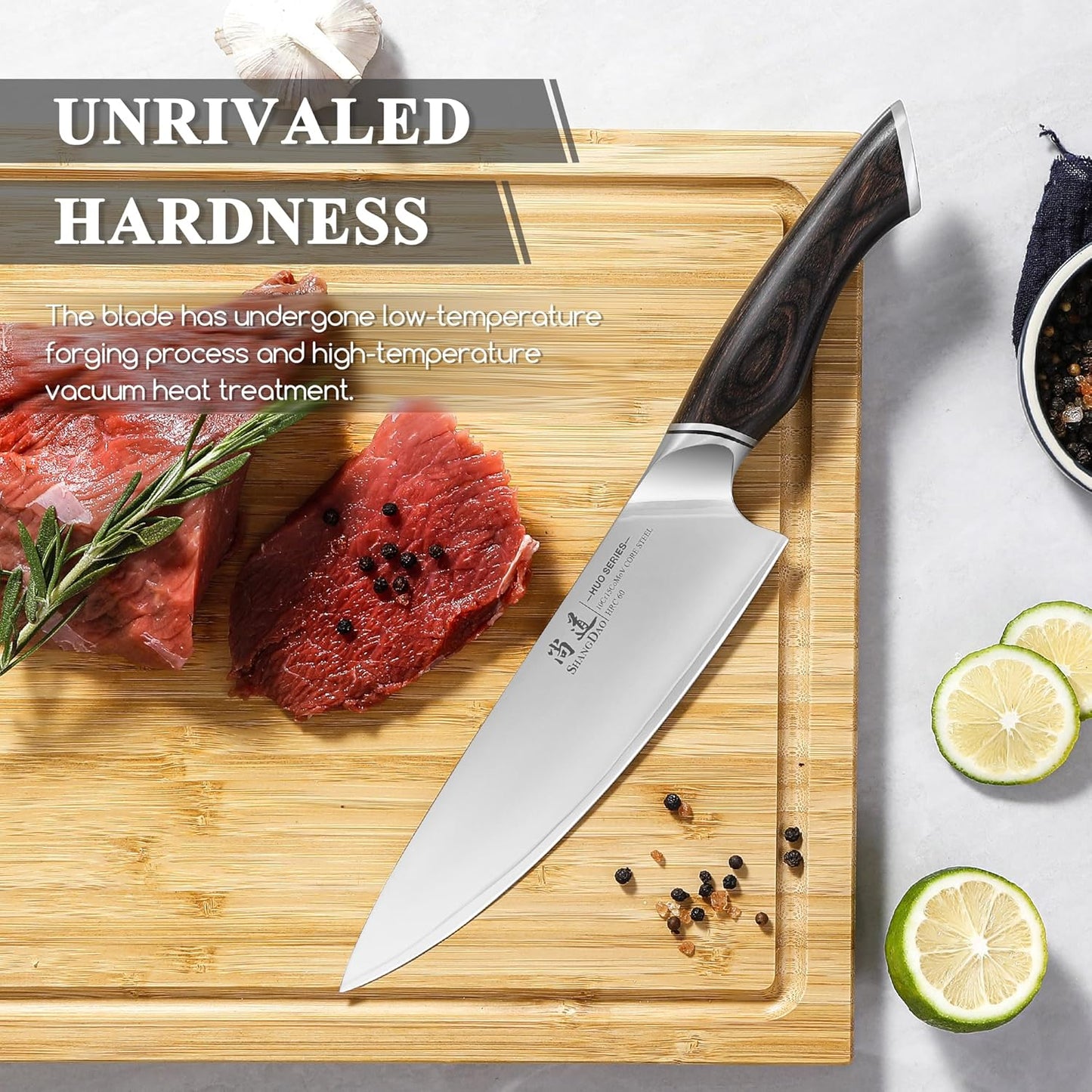 SHANGDAO 7 Inch Japanese Santoku Chef Knife, VG10 Stainless Steel Kitchen Cooking Knife with Pakkawood Handle Gift Box