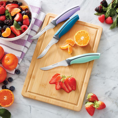 Farberware Precise Slice Utility Knife Set, 3 Piece, Multicolor