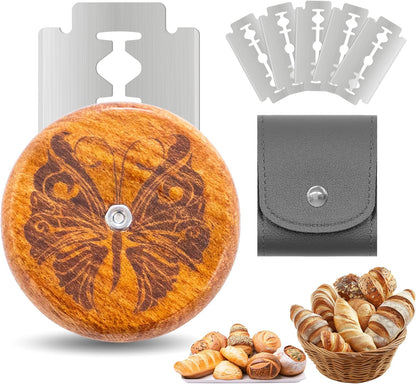 UFO Bread Lame Cutter for Homemade Sourdough,Bread Scorer Tool for Sourdough with 5 Blades and Storage Cover,Slashing Tool Bread Cutting Knife for Artisan Bread and Baguette Makers,Circle