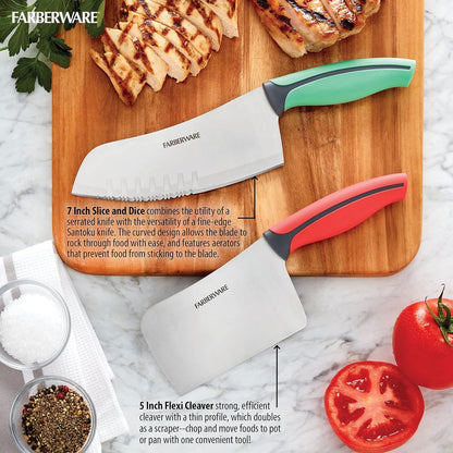 Farberware Precise Slice Utility Knife Set, 3 Piece, Multicolor