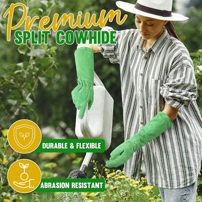 HANDLANDY Rose Pruning Gloves for Men & Women, Long Thorn Proof Gardening Gloves, Breathable Pigskin Leather Gauntlet, Best Garden Gifts & Tools for Gardener