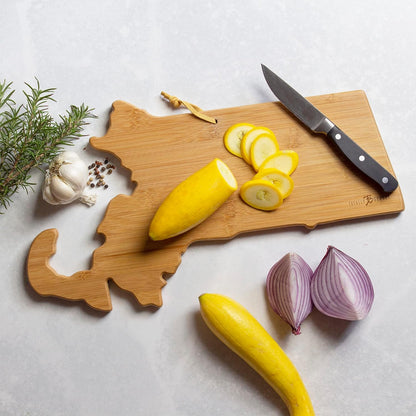 Totally Bamboo Tennessee State Shaped Cutting Board and Charcuterie Serving Platter with Artwork by Fish Kiss, Includes Hang Tie for Wall Display - Colors A