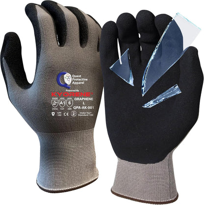 Quest Protective Apparel Cut Resistant Work Gloves (ANSI A1) – Lightweight Graphene Gloves for Gardening, DIY, Mechanical & General Handling – Breathable Grip Gloves for Men & Women – Large, Pack of 3
