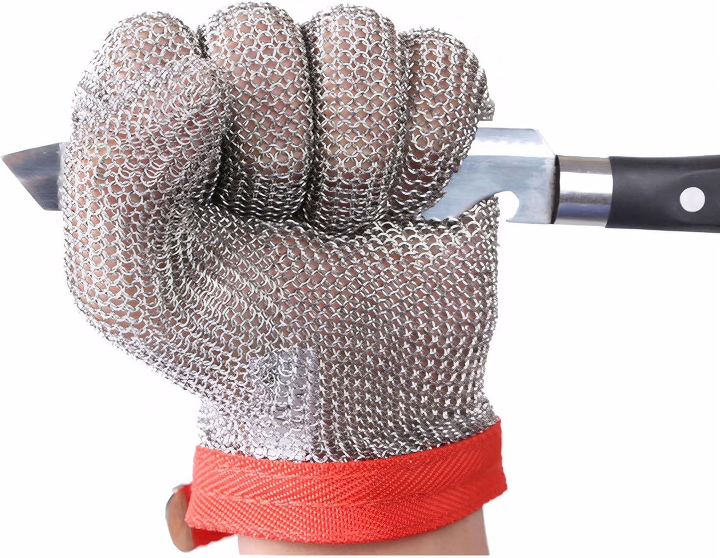 ThreeH Cut Resistant Gloves Stainless Steel 304L Wire Mesh for Cutting Slicing Chopping Meat Processing GL08 S(One piece)