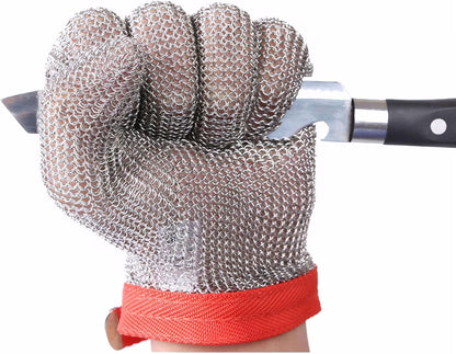ThreeH Cut Resistant Gloves Stainless Steel 304L Wire Mesh for Cutting Slicing Chopping Meat Processing GL08 S(One piece)