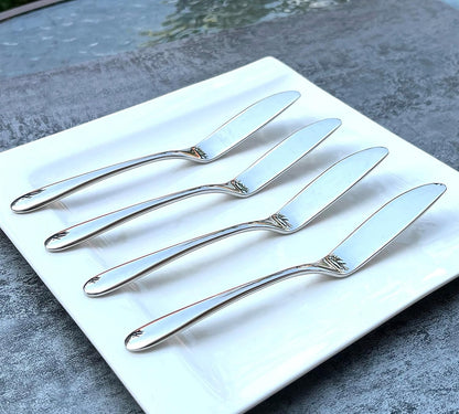 4 Pieces Set Butter knife, Pate Knife Cheese Spreader, Thick and Smooth Handle Food Safety Material Stainless Steel 18/10 SUS 304# for Home Restaurant Party breakfast (Mirror)
