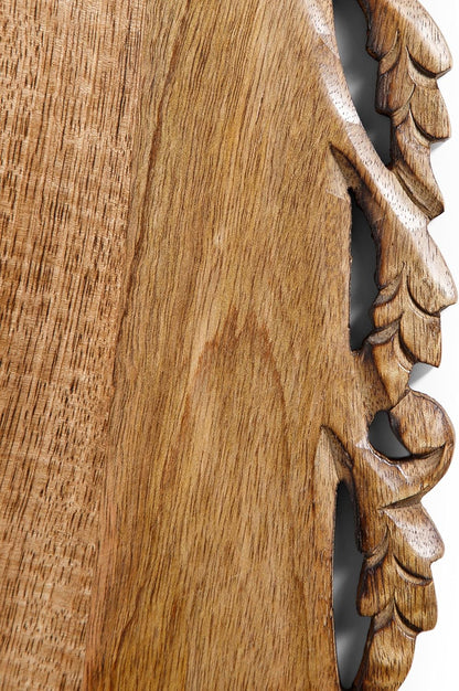 Lightnpro 16 Inch Natural Burnt Wood Chopping Board | Hand Carved Large Cutting Board & Vegetable Tray | Durable Reversible Rustic Kitchen Board | Premium Handcrafted Decorative