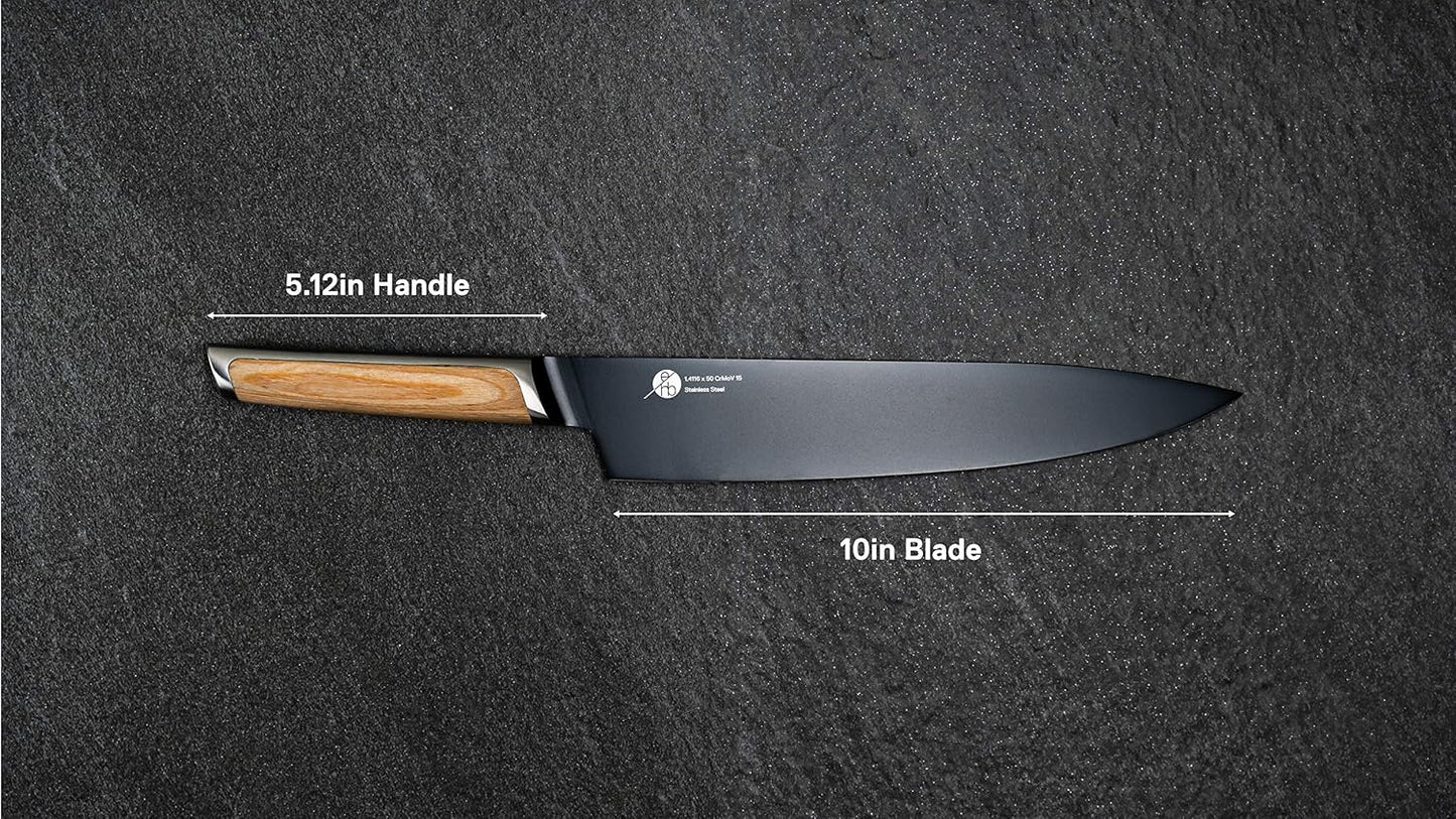 Everdure German Steel Professional Bread Knife, 10.55 Inch Serrated Edge Blade, Titanium Coated Blade with Pakka Wood Handle, Perfect Kitchen Knife for Slicing Bread Loaves, Bagels, Cake, and More