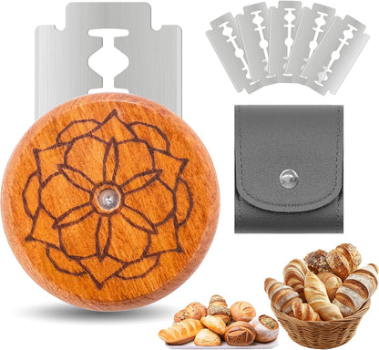 UFO Bread Lame Cutter for Homemade Sourdough,Bread Scorer Tool for Sourdough with 5 Blades and Storage Cover,Slashing Tool Bread Cutting Knife for Artisan Bread and Baguette Makers,Circle