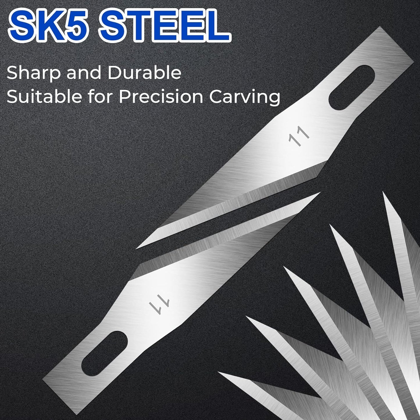 DIYSELF #2 Exacto Knife Blades, Exacto Replacement Blades, Hobby Knife Blade Refills with Storage Case, 150 Pack Art Knives Blade for Craft, Scrapbooking, Cutting (#2)