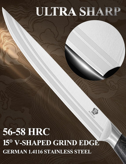 WILDMOK Meat Cleaver Knife 7.8 Inch, Ultra Sharp Chinese Chef's Knives - Kitchen Chopping Knife, German Steel & Ergonomic Handle for Meat Cutting Vegetable Slicing