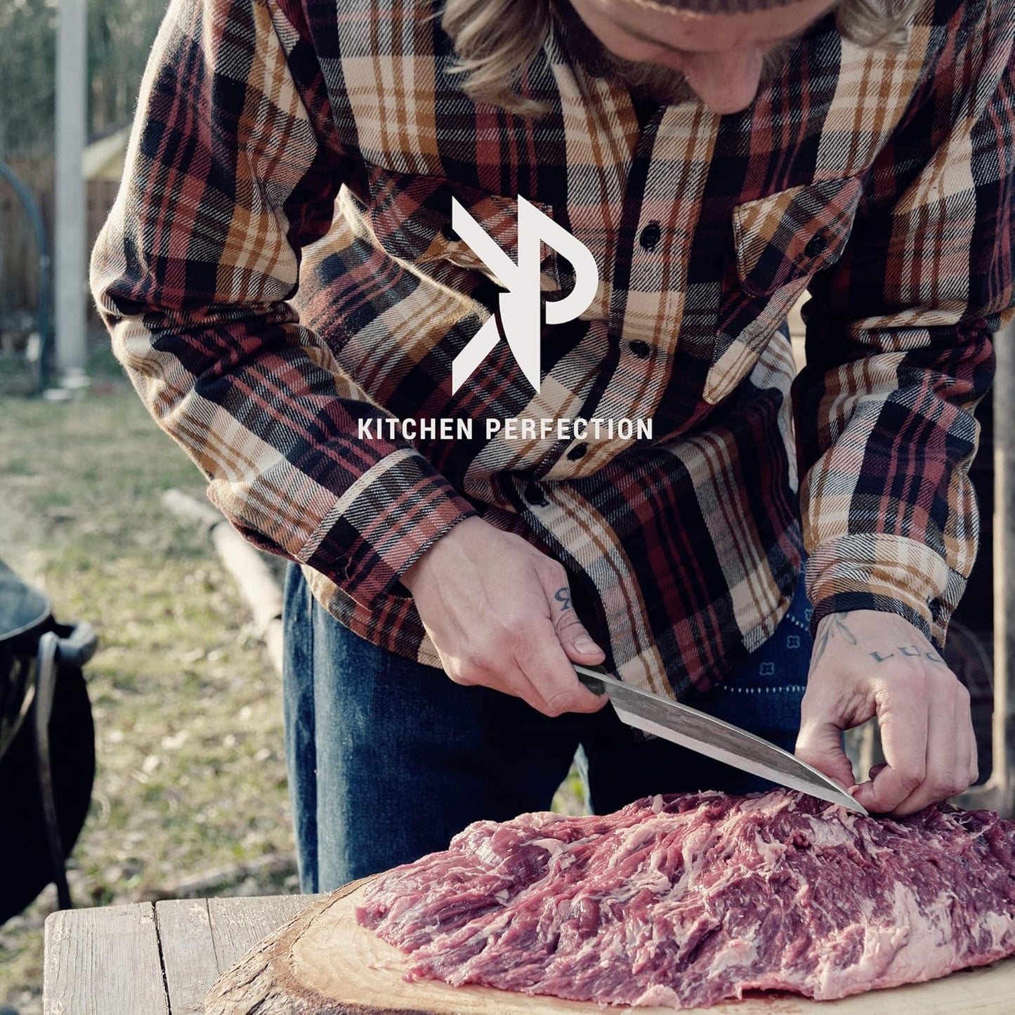 Kitchen perfection Handmade Meat Cleaver Knife for Meat Cutting - Professional 7" Serbian Chef Knife - Made of High Carbon Steel - Hand Sharpen Butcher Knife with Canvas Sheath, Unique Gifts for Men