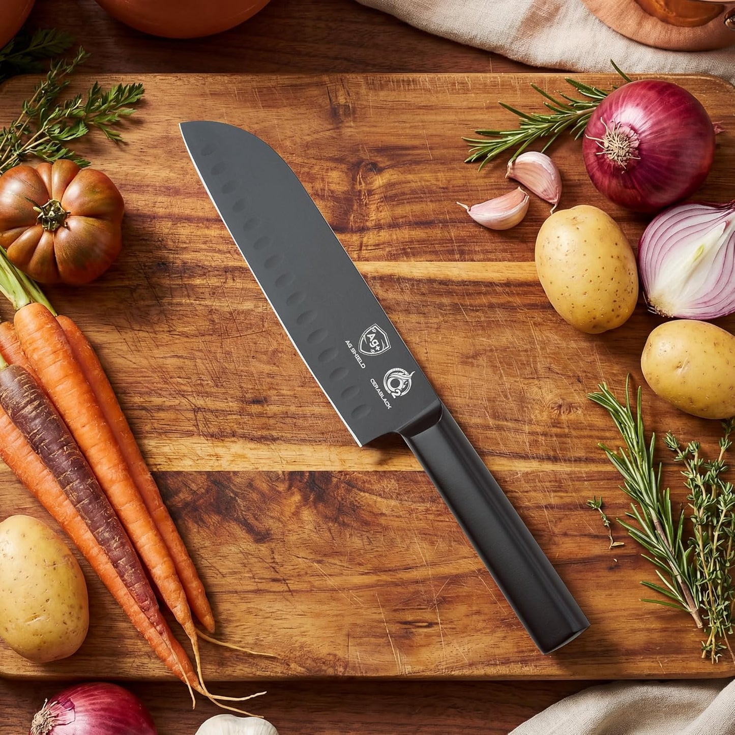 OOU 8 Inch Chef Knife, German 1.4116 Stainless Steel Kitchen Knife, Gunmetal Blade with AgShield & TinSharp Finish, Balanced ABS Handle, Sharp Cooking Knife for Meat, Vegetables and Daily Prep