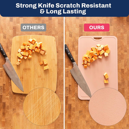 TPU Cutting Board Flexible Mat, 14.5" x 9" Nonslip Korean Cutting Board for kitchen, BPA Free Flexible Chopping Board, TPU Material Double-sided Dishwasher Safe