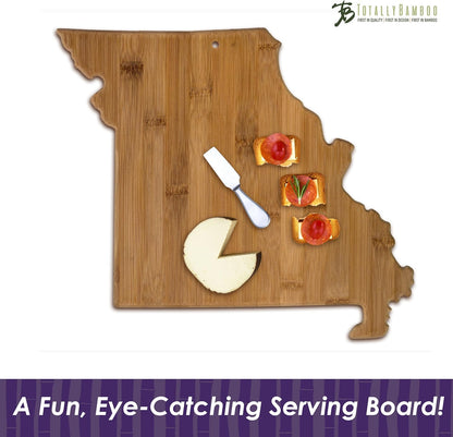 Totally Bamboo Oklahoma State Shaped Bamboo Serving and Cutting Board