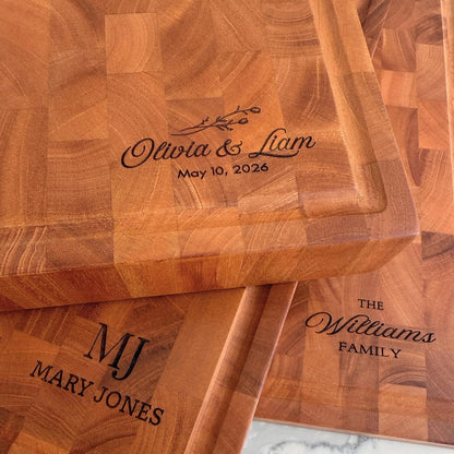 SHUMARU Mahogany End Grain Cutting Board, 17×13×1.6 in – Handmade Butcher Block, Knife-Friendly, Juice Groove, Non-Slip Feet