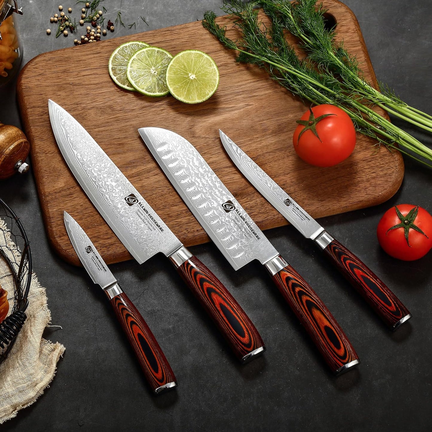 Damascus Paring Knife 3.5" - Professional 67-Layer VG10 Steel, Ultra Sharp 12° Edge Kitchen Utility Knife with Pakkawood Handle & Gift Box for Peeling, Slicing, Garnishing, Fruit Vegetable Prep