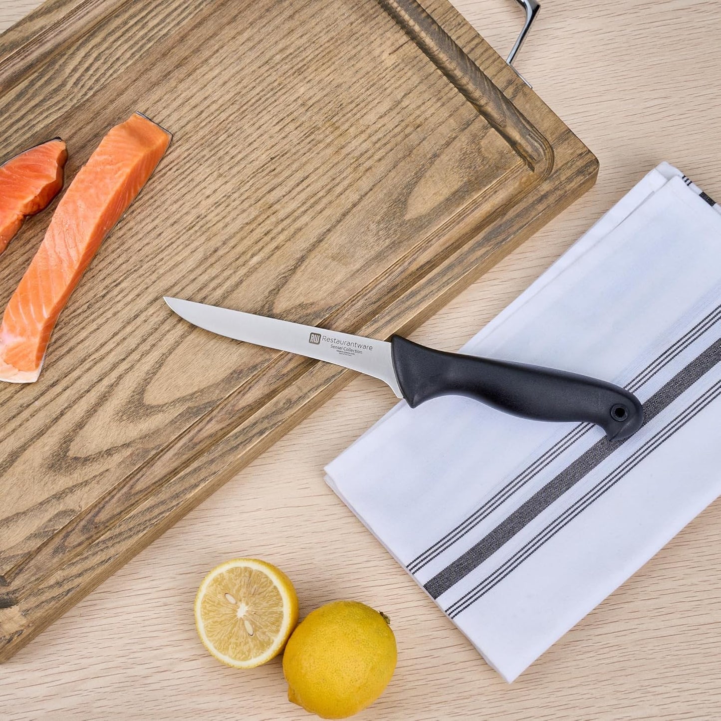 Restaurantware Sensei Back of the Haus - 8-inch Offset Bread Knife - Professional Chef's Kitchen Knife - Durable German Steel - Stain Resistant - With HACCP Coding For Food and Allergen Safety