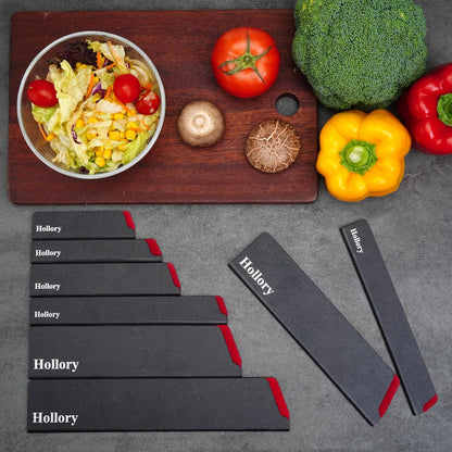 Kitchen Knife Guards Set, Universal Blade Covers, Abs Plastic BPA-Free Blade Protector with Velvet Lining, Professional Kitchen Knife Storage Solution for Home Cooks, Black (2 Pcs)