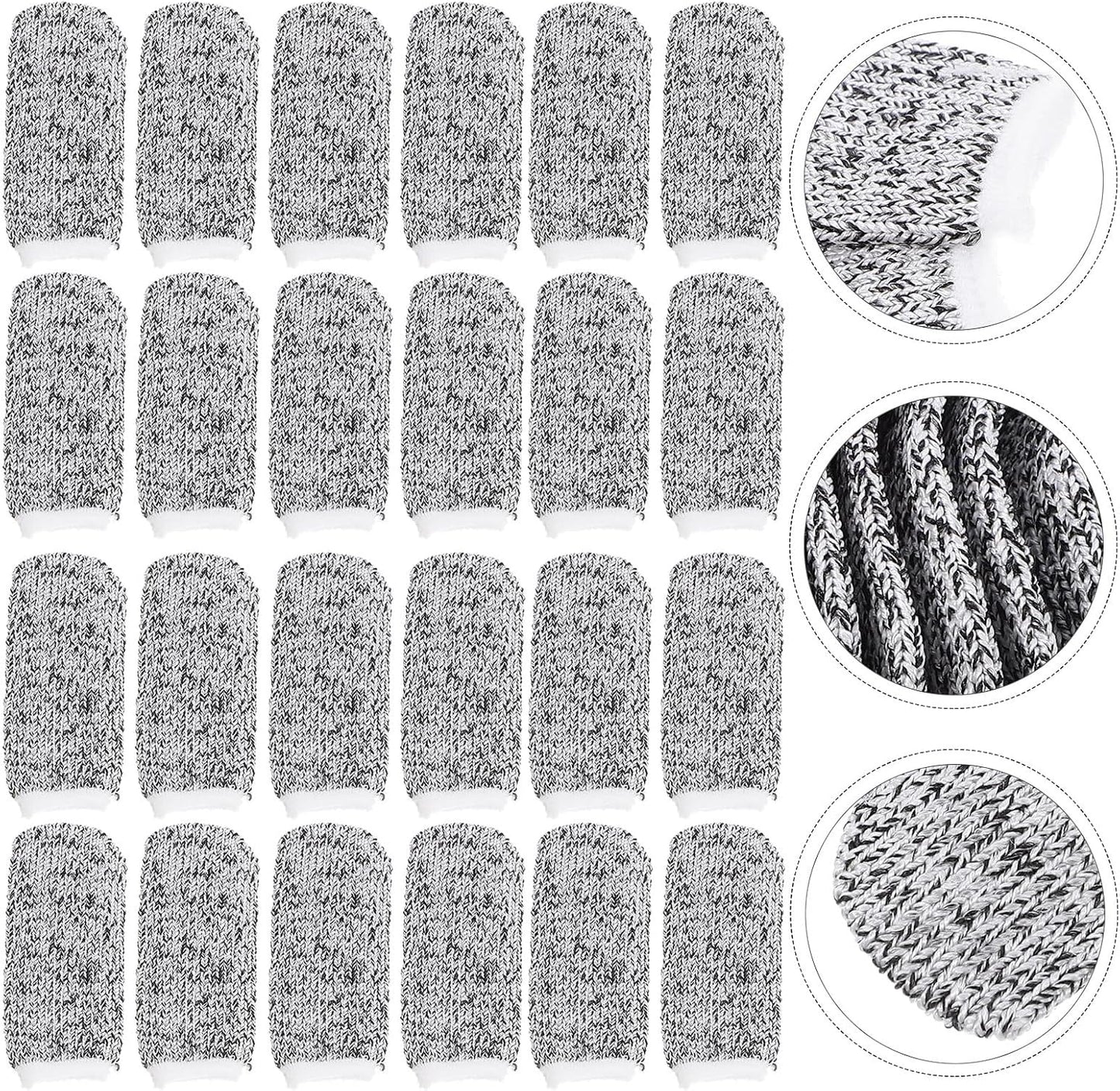 Alipis 60pcs Cut-Resistant Finger Sleeve Protectors, Breathable Nylon Finger Caps with Fingertip Guard for Kitchen Cutting and DIY Work Safety