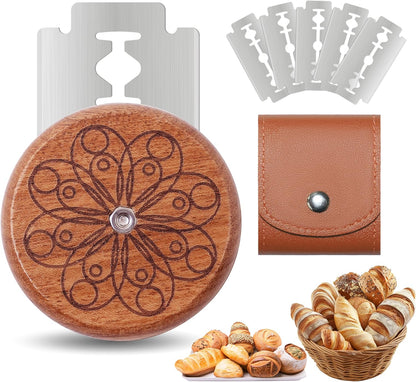 UFO Bread Lame Cutter for Homemade Sourdough,Bread Scorer Tool for Sourdough with 5 Blades and Storage Cover,Slashing Tool Bread Cutting Knife for Artisan Bread and Baguette Makers,Circle