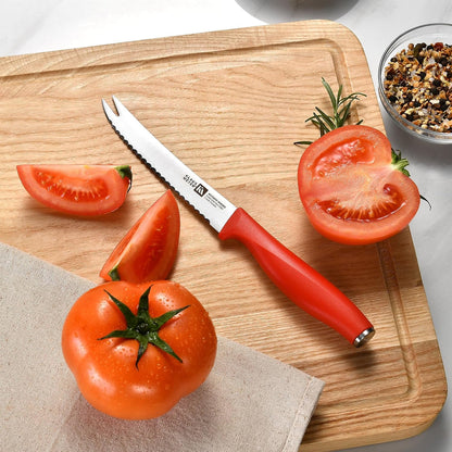 Klaus Meyer Acciaio High Carbon Stainless Steel 3 Piece Tomato Knife Set (Black)