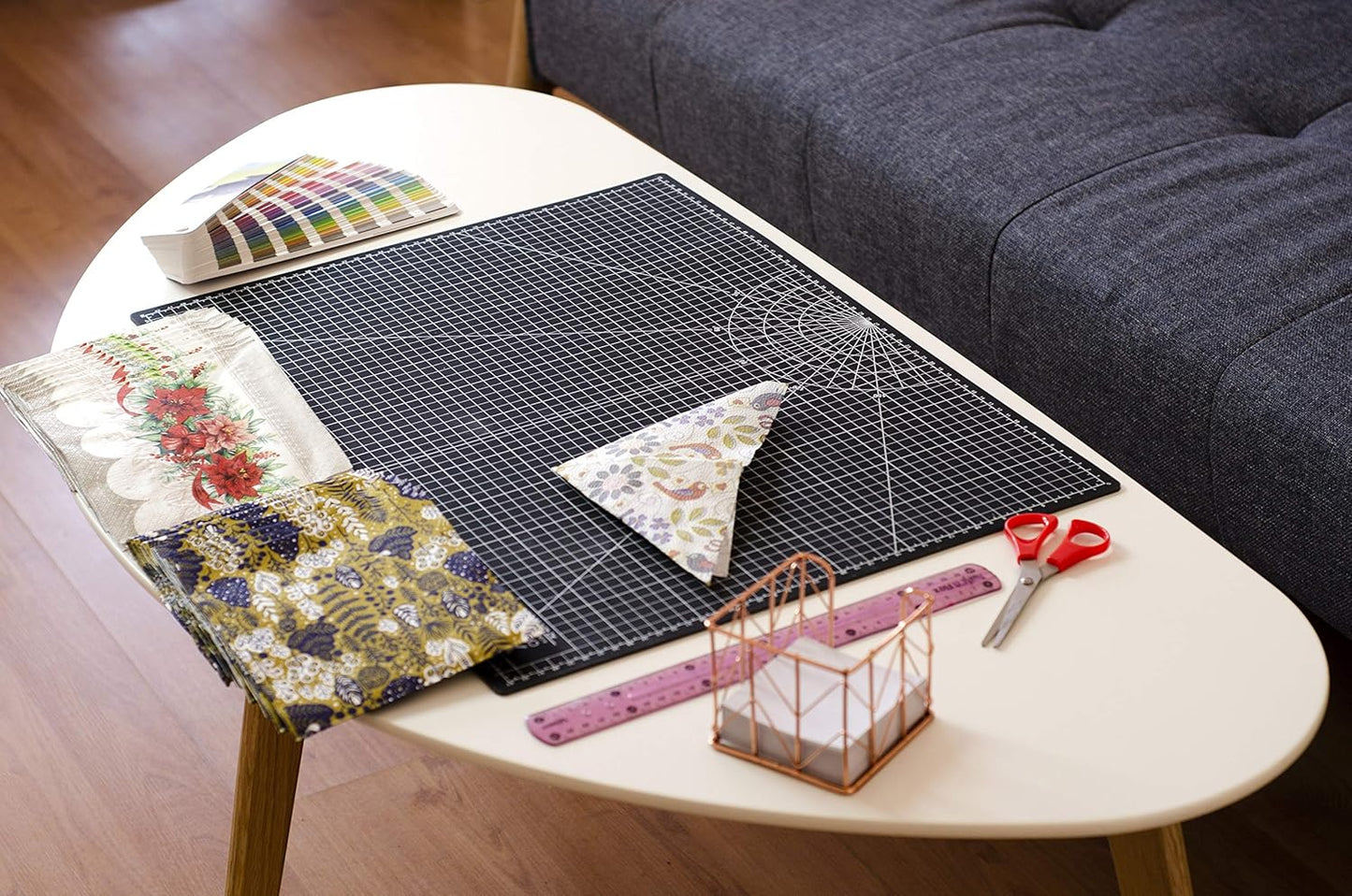 XNM Premium Self Healing Cutting Mat - 8 Inches by 11 inches - A4, 3 Layer Quality PVC Construction - Dual Sided, Imperial and Metric Grid Lines - Perfect for Cutting, Sewing, and Crafts