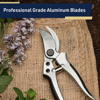 Pruning Shears - Garden Scissors Florist Snips - 2.5” Blades - Flower Scissors for Cutting Fresh Flowers, Trimming, or Harvesting Herbs or Fruit - Pruners for Gardening Tools by Kings County Tools