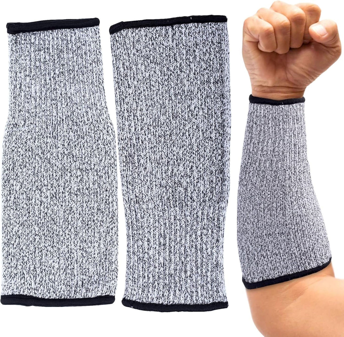 EIQIYA Cut Resistant Sleeves for Arms, Arm Protectors for Thin Skin, Hand Protective Guards Equipments for Gardening Cutting Metals Repairing Biting Farmers Workers -Grey