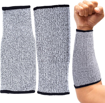 EIQIYA Cut Resistant Sleeves for Arms, Arm Protectors for Thin Skin, Hand Protective Guards Equipments for Gardening Cutting Metals Repairing Biting Farmers Workers -Grey