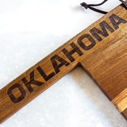 Totally Bamboo Rock & Branch Origins Series New York State Shaped Cutting Board and Charcuterie Serving Tray, Includes Hang Tie for Wall Display