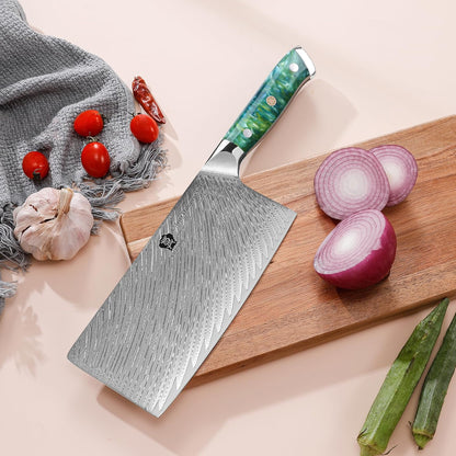 WILDMOK Damascus Boning Knife, 7 inch Super Sharp Fillet Knife, Japanese Damascus Steel, Full Tang Resin Handle, Includes Gift Box