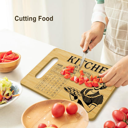 Kitchen Conversion Chart Cutting Board, Cooking Measurement Chart Bamboo Chopping Board, Inspirational Gift for Woman Dad Mom, Measurement Conversion Cutting Boards Kitchen Gift & Decor -29
