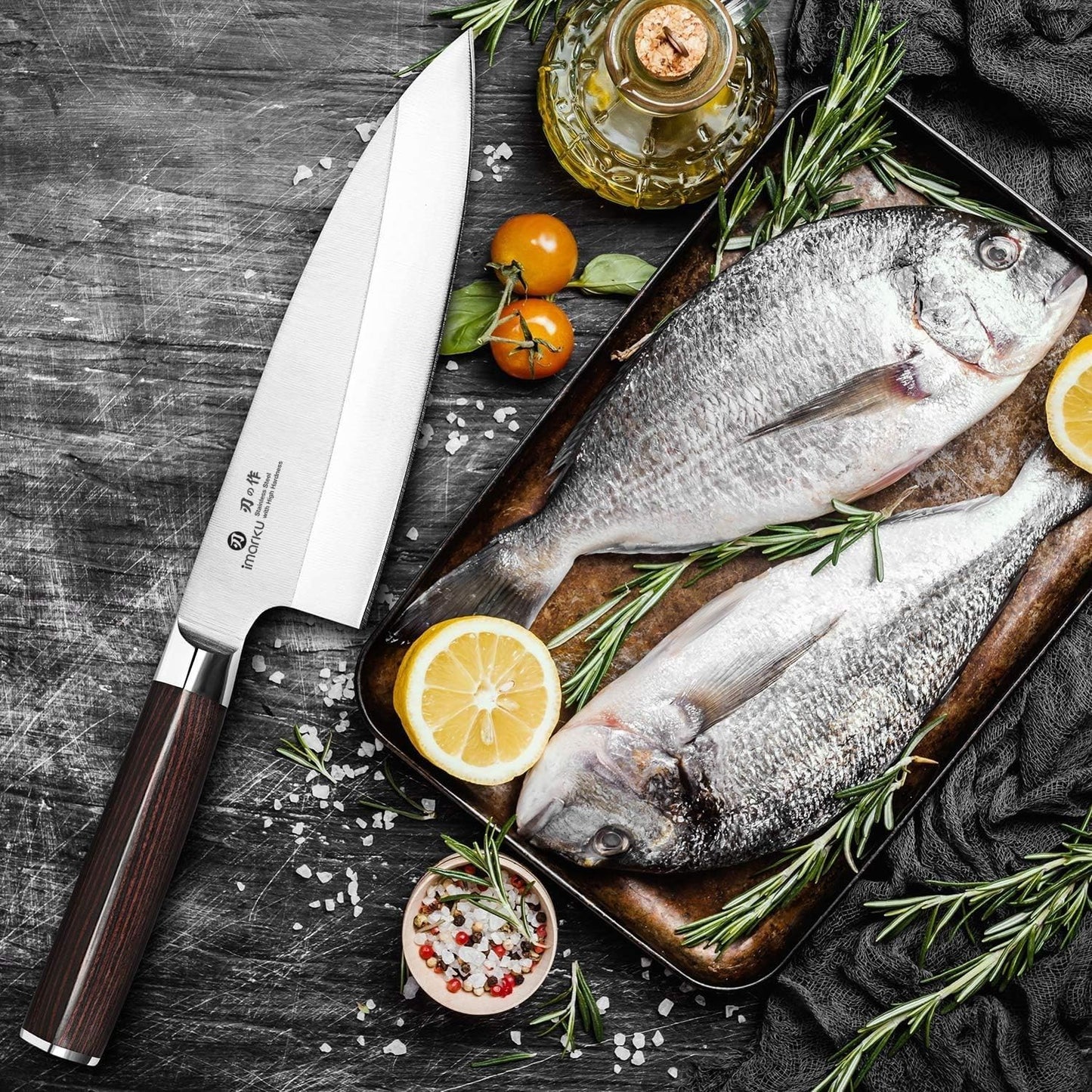 imarku Bread Knife 10 Inch: Japanese High Carbon Stainless Steel Professional Grade Serrated Bread Knife, Razor Sharp Edge Cake Knife for Homemade Bread/Bagels/Cake