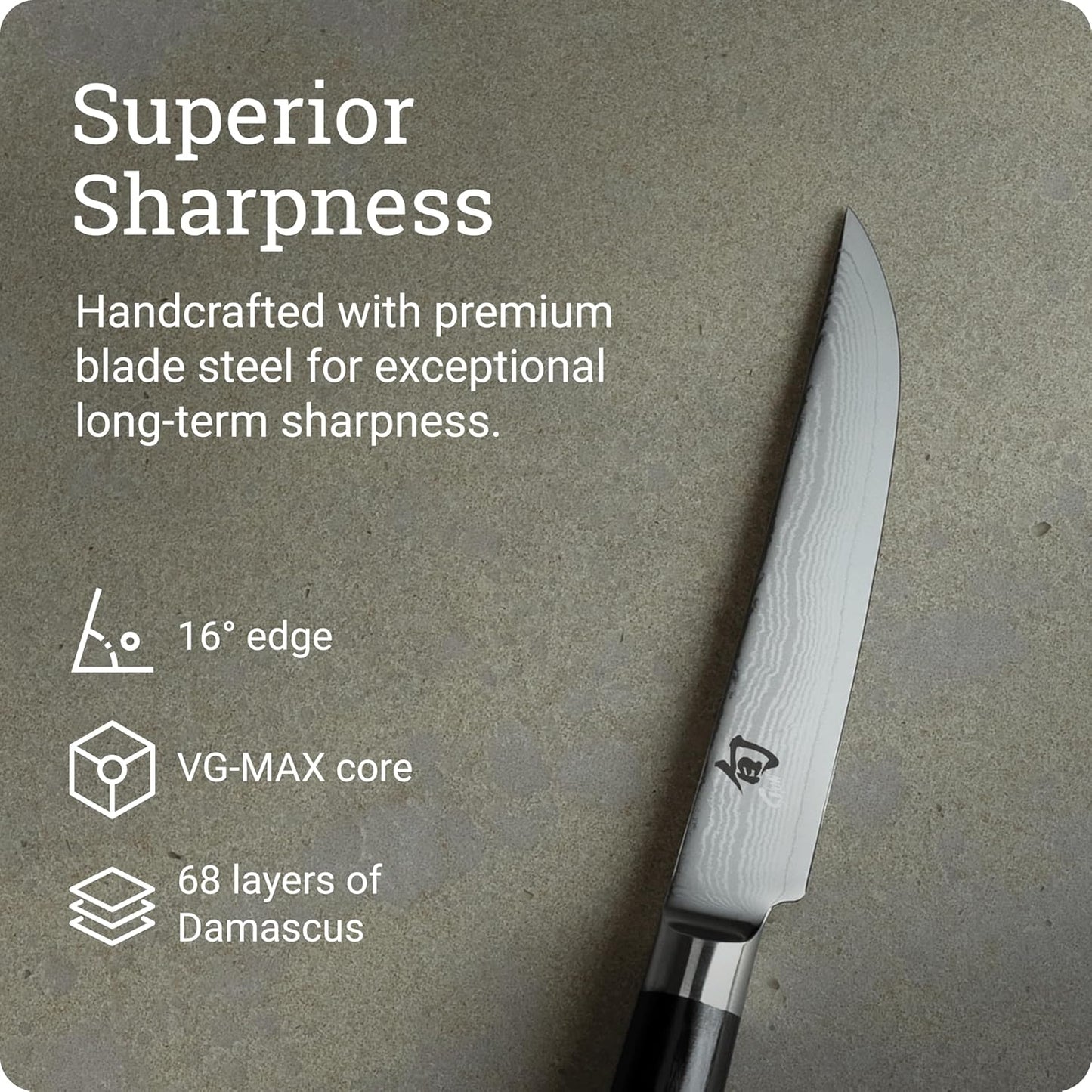 Shun Classic Blonde 8" Kiritsuke Knife, Handcrafted Japanese Kitchen Knife for Professional and Home Chefs, VG-MAX Core with Damascus Stainless Steel Cladding, Pakkawood Handle