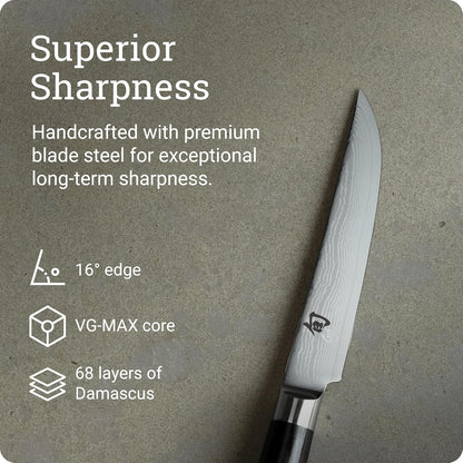 Shun Classic Blonde 8" Kiritsuke Knife, Handcrafted Japanese Kitchen Knife for Professional and Home Chefs, VG-MAX Core with Damascus Stainless Steel Cladding, Pakkawood Handle