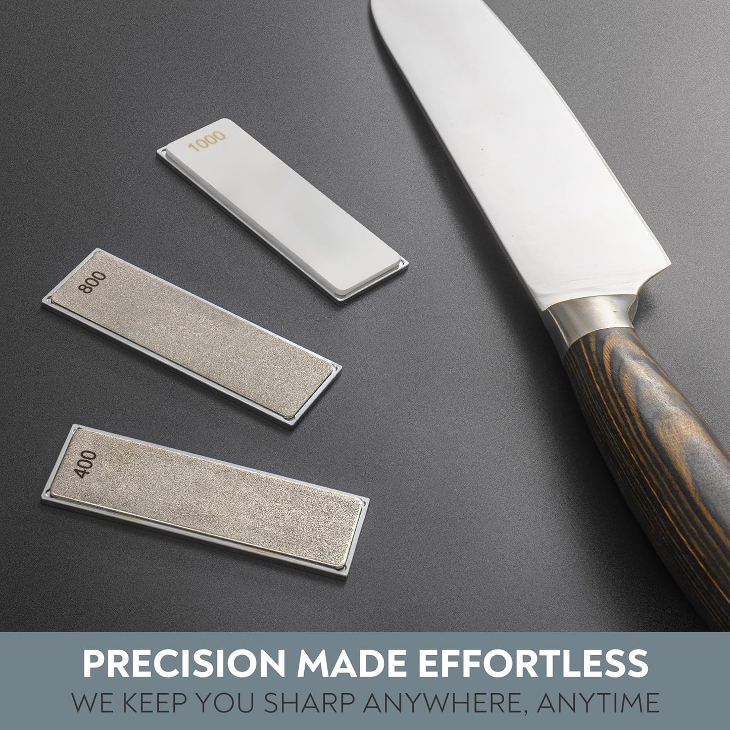 3000 & 6000 Grit Whetstone Plates Set – Extra Fine Corundum Sharpening Stones – Includes Leather Strop & Cleaning Eraser - Compatible Only with Parkway Home Adjustable Rolling Knife Sharpener