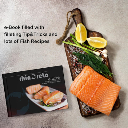 Rhinoreto Fillet Knife for Fish - Razor Sharp G4116 German Stainless Steel Blade, 6.5 Inch Professional Filleting & Boning Knife with Non-Slip Handle, Protective Sheath & Sharpener