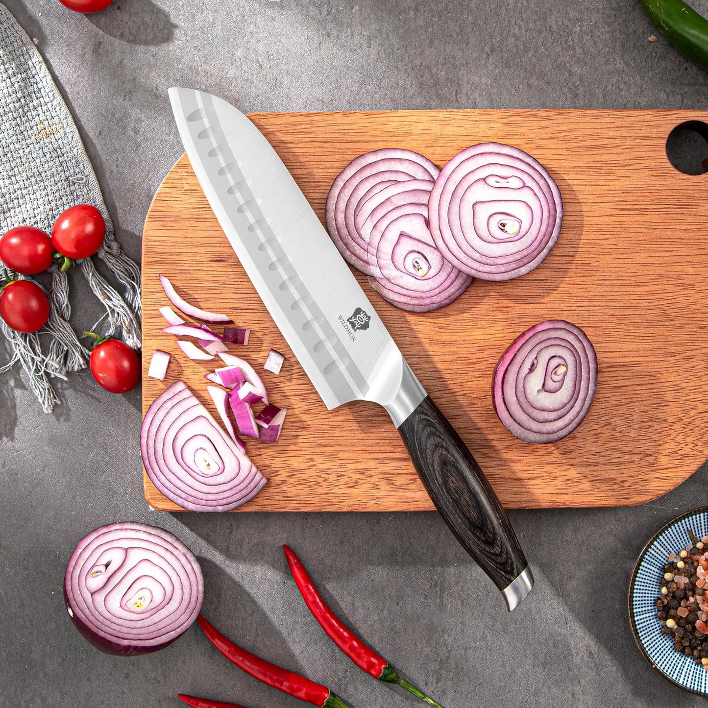 WILDMOK Meat Cleaver Knife 7.8 Inch, Ultra Sharp Chinese Chef's Knives - Kitchen Chopping Knife, German Steel & Ergonomic Handle for Meat Cutting Vegetable Slicing