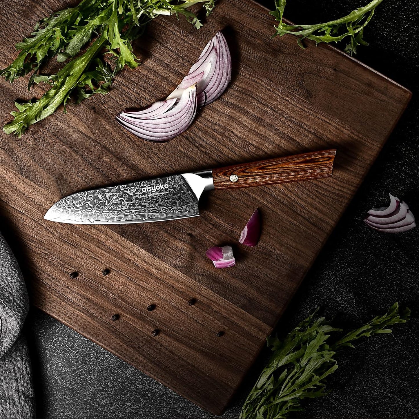 5-Inch Paring Knife - Japanese VG-10 Super Steel 67-Layer Damascus Blade - Fruit Utility Knife for Carving & Peeling - Luxury Gift Box with Color Wooden Handle - Includes Scabbard